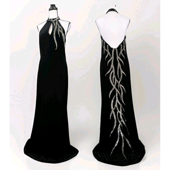 90s velvet prom dress Roberta for Dillard's 90s vintage emerald green satin & velvet prom dress XS/S